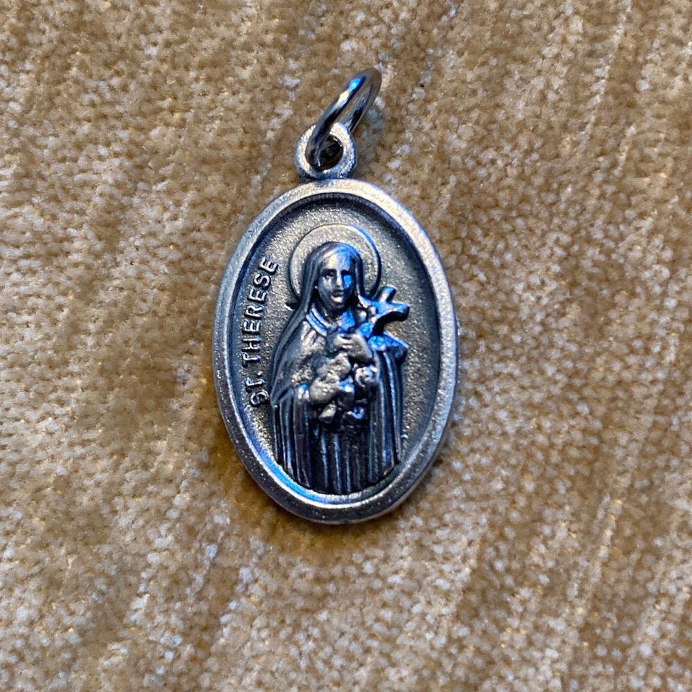 St. Therese Pendant Pray for Us Made in Italy for florists, missionaries, pilots